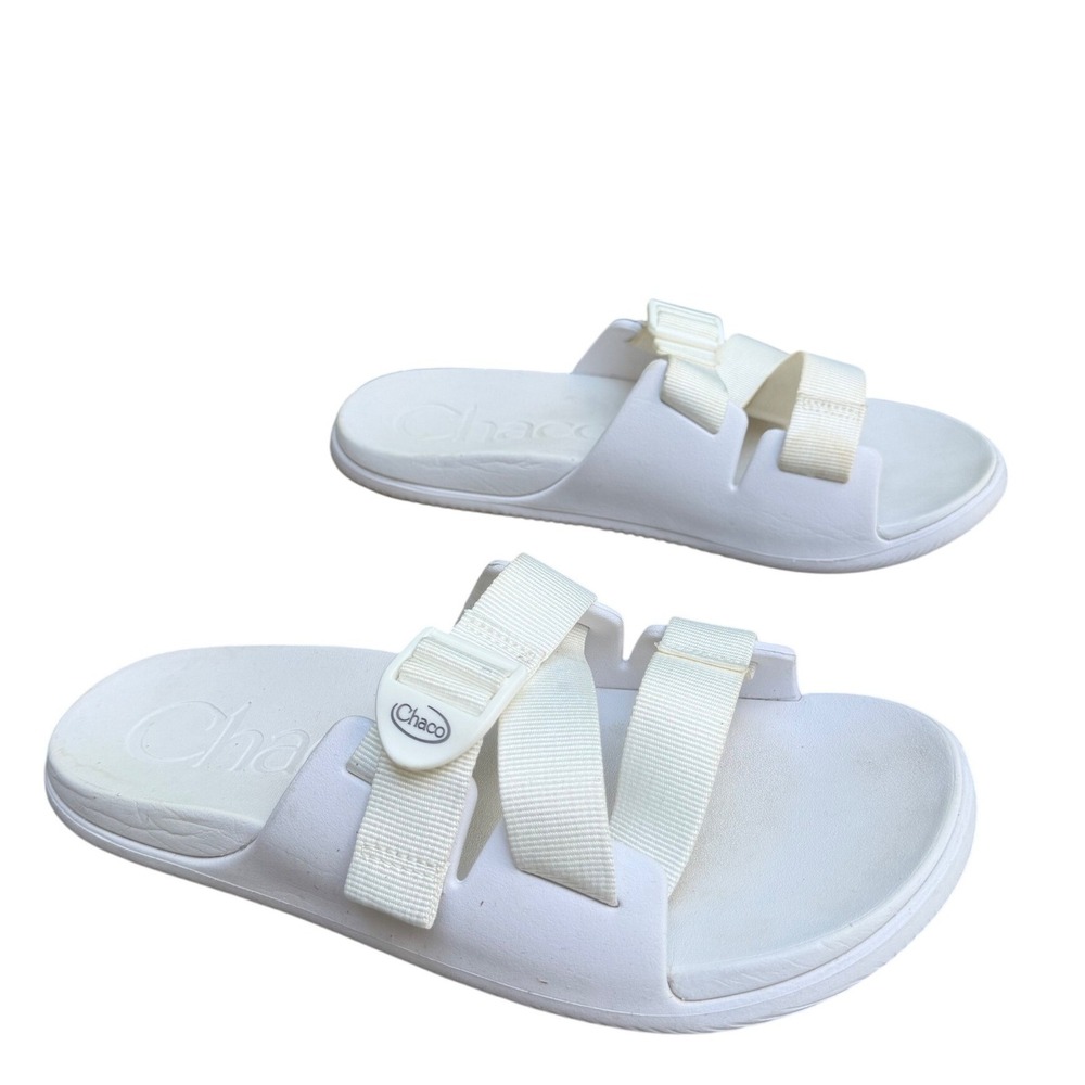 Chaco Chillos Slide Sandals Womens 10 White Adjustable Sport Recovery Comfort - Picture 4 of 14